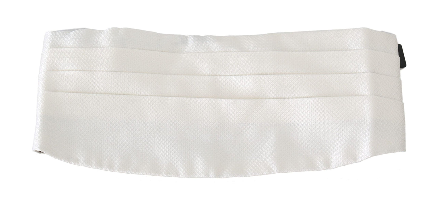 White Men Waist Belt 100% Silk Cummerbund