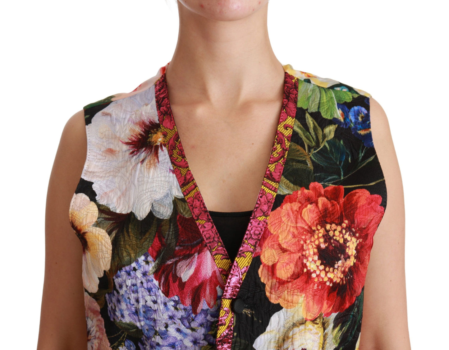 Dolce & Gabbana Ladies' Multicolor Floral Sleeveless Waistcoat Top Vest