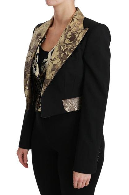 Dolce & Gabbana Ladies' Black Jacquard Vest Blazer Coat Wool Jacket