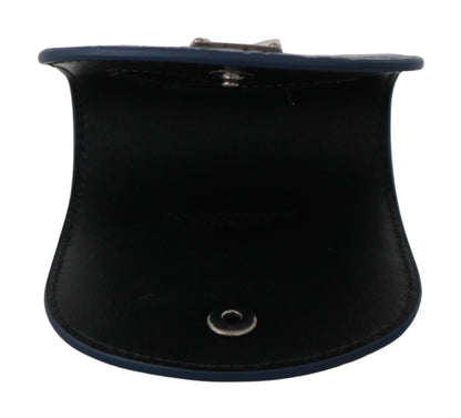 Blue Leather Holder Pocket Condom Case