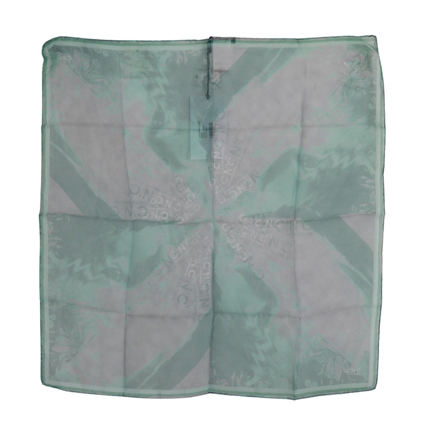 Green Silk Shawl Foulard Wrap Scarf