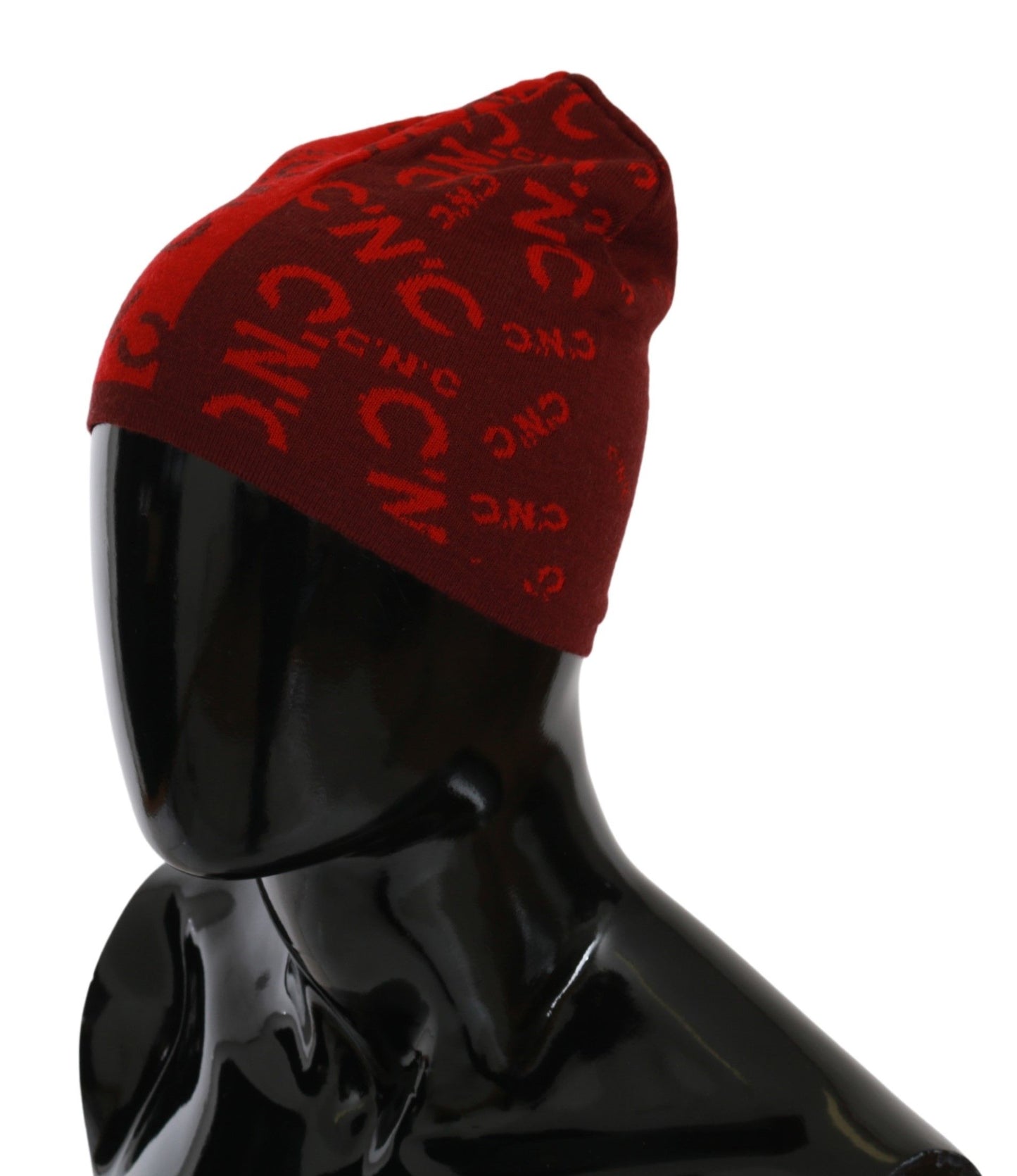 Costume National  Red Wool Blend Branded Beanie Hat