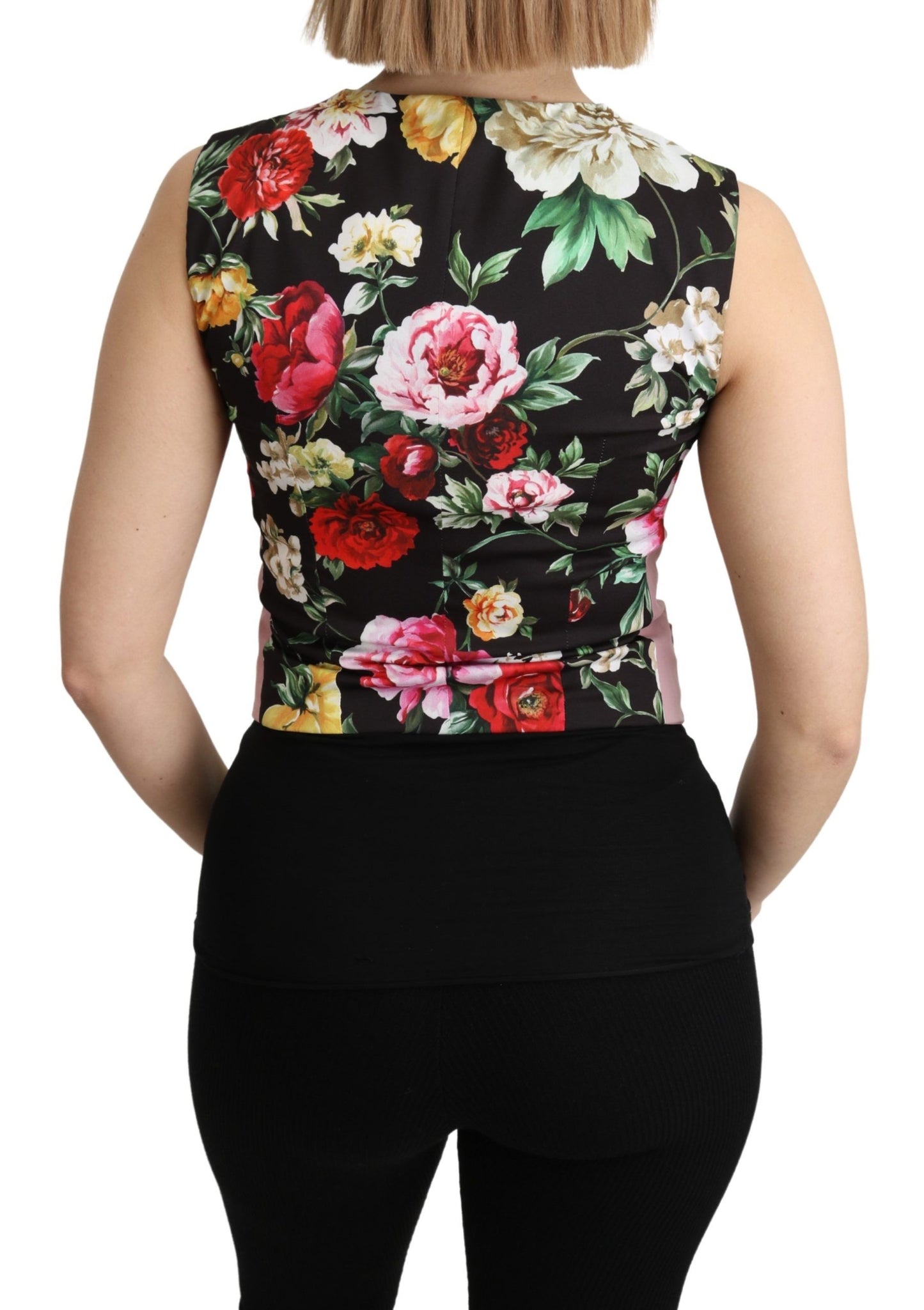 Dolce & Gabbana Ladies' Pink Sleeveless Waistcoat Vest Cotton Top