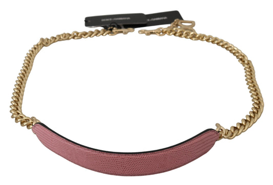 Pink Leather Gold Chain Accessory Shoulder Strap