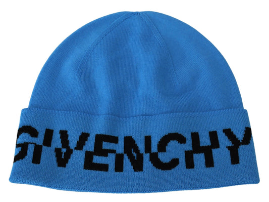 Givenchy Blue Wool Unisex Winter Warm Beanie Hat