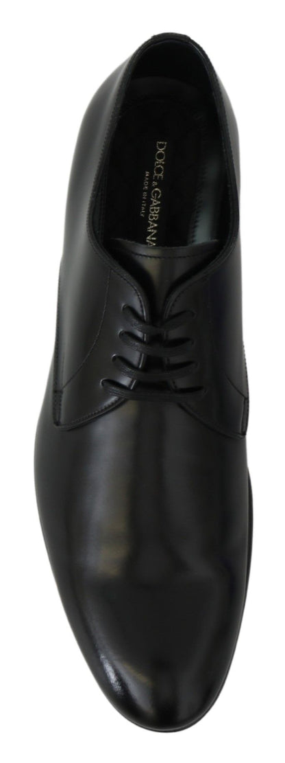 Derby Napoli Black Leather Dress Formal Shoes