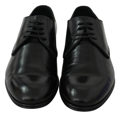 Derby Napoli Black Leather Dress Formal Shoes