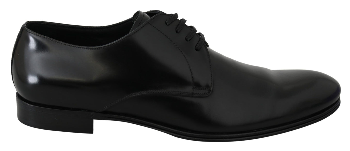 Derby Napoli Black Leather Dress Formal Shoes