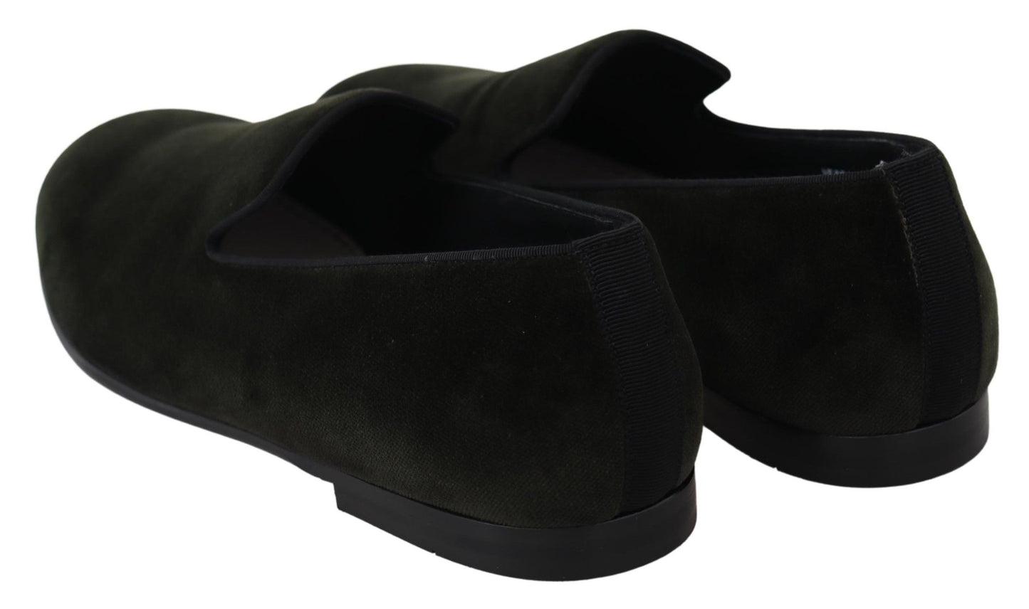 Green Velvet Slip On Mens Loafers Shoes