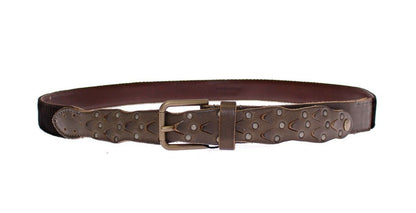 Brown Leather Logo Cintura Gürtel Belt