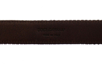 Brown Leather Logo Cintura Gürtel Belt