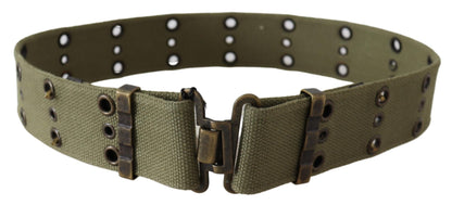 Green 100% Cotton Rustic Bronze Buckle Belt