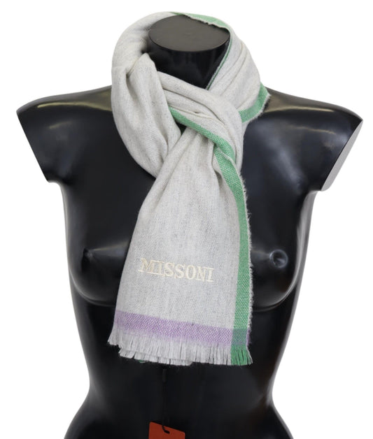 Missoni Men's Beige 100% Cashmere Unisex Wrap Scarf