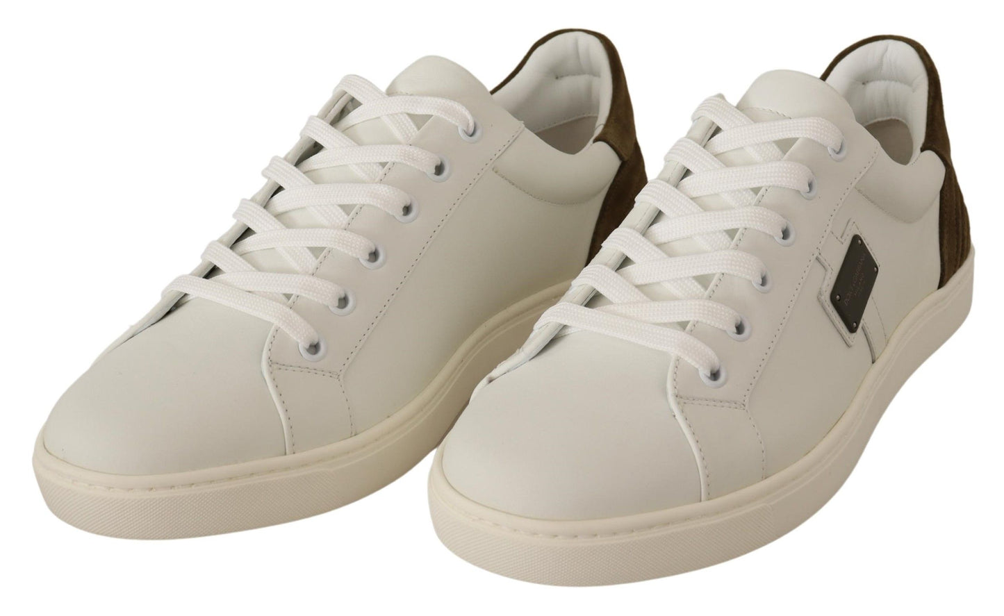 White Suede Leather Mens Low Tops Sneakers