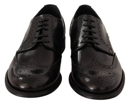 Black Leather Oxford Wingtip Formal Shoes