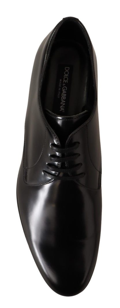 Black Leather Lace Up Men Dress Derby Shoes