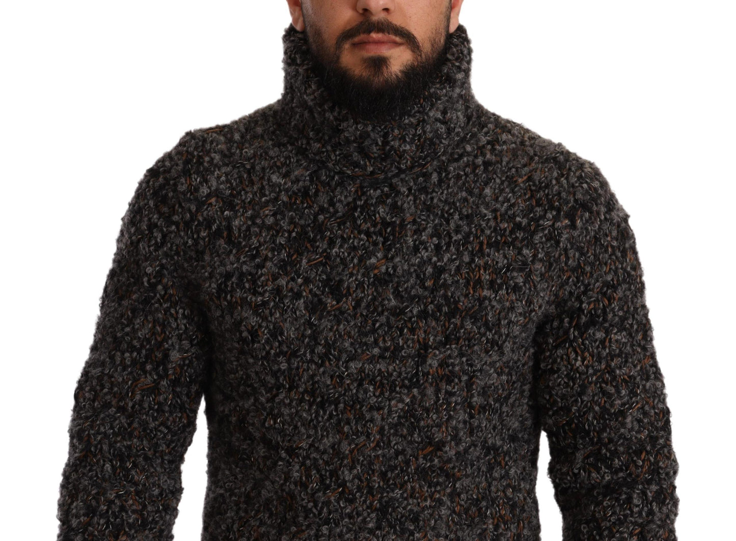 Dolce & Gabbana Elegant Speckled Turtleneck Wool-Blend Sweater