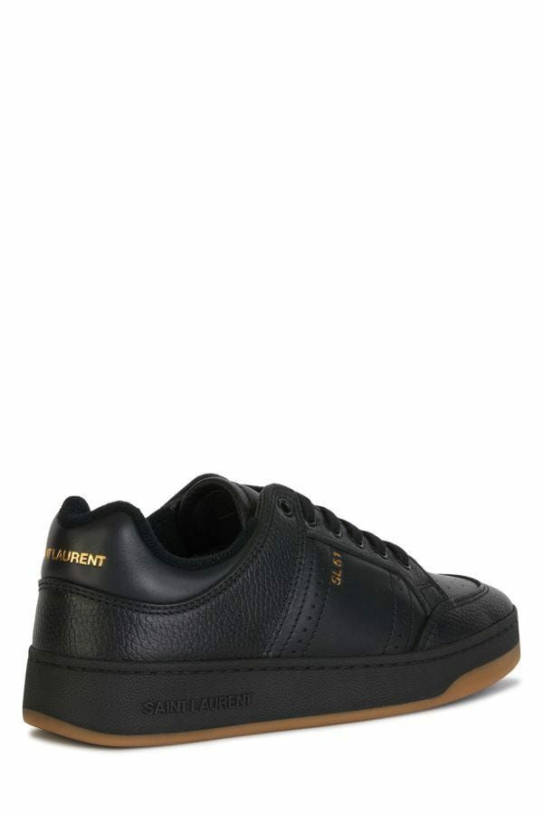 Saint Laurent Men's Black Calf Leather Low Top Sneakers