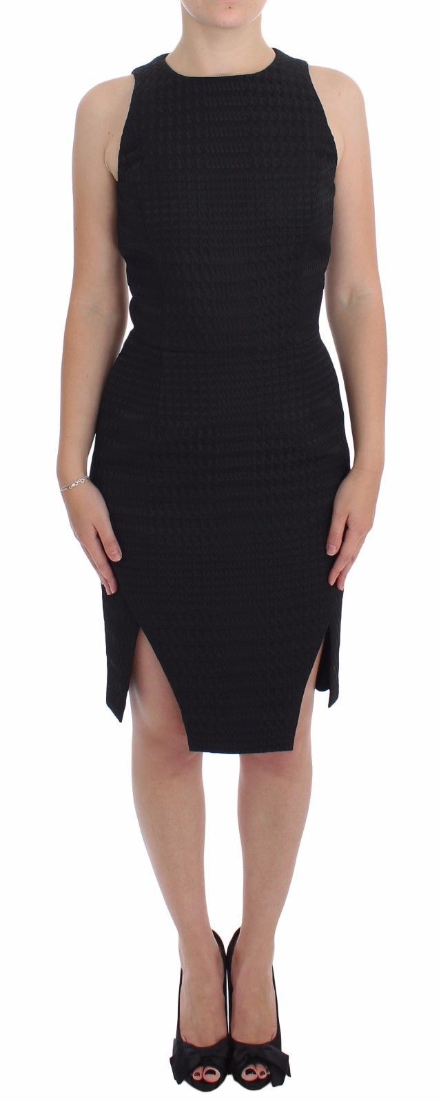 Black Sheath Party Evening Knee Length Dress