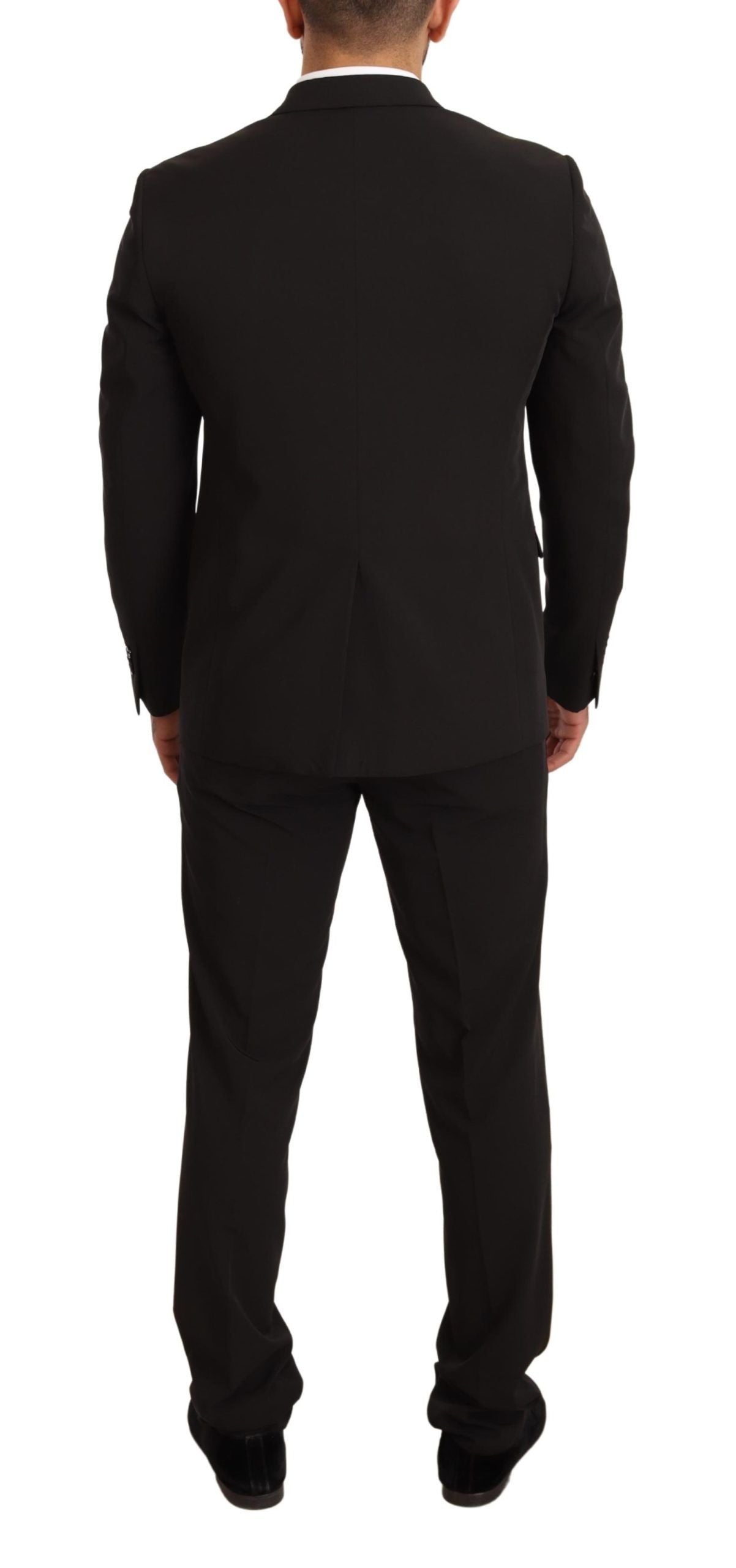 Men's Black Polyester Slim 2 Piece Set TAGLIENTE Suit