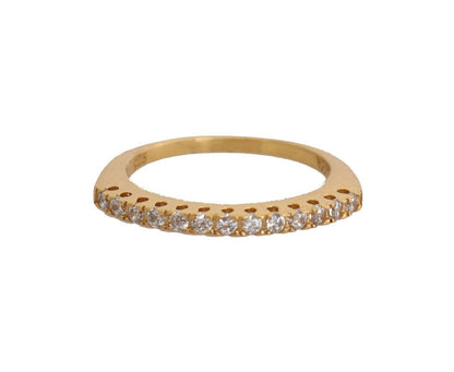 Gold Authentic Womens Clear CZ Gold 925 Silver Ring