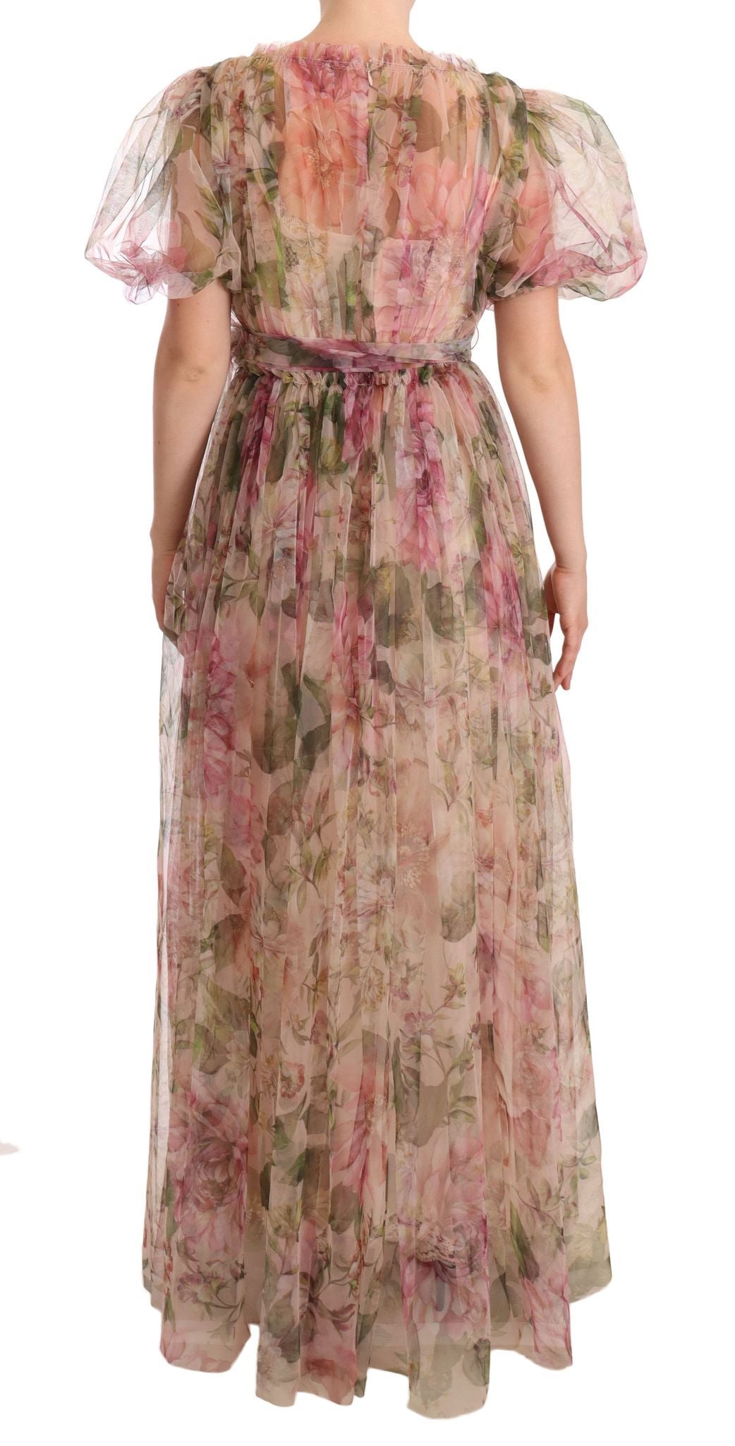 Dolce & Gabbana Floral Print Nylon Maxi Dress