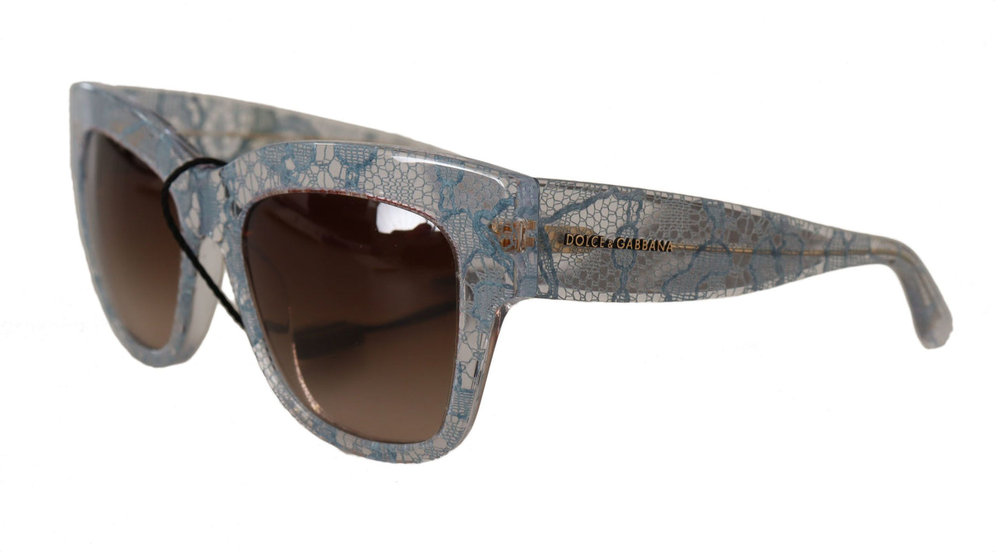 Blue Lace Acetate Rectangle Shades Sunglasses