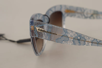 Blue Lace Acetate Rectangle Shades Sunglasses