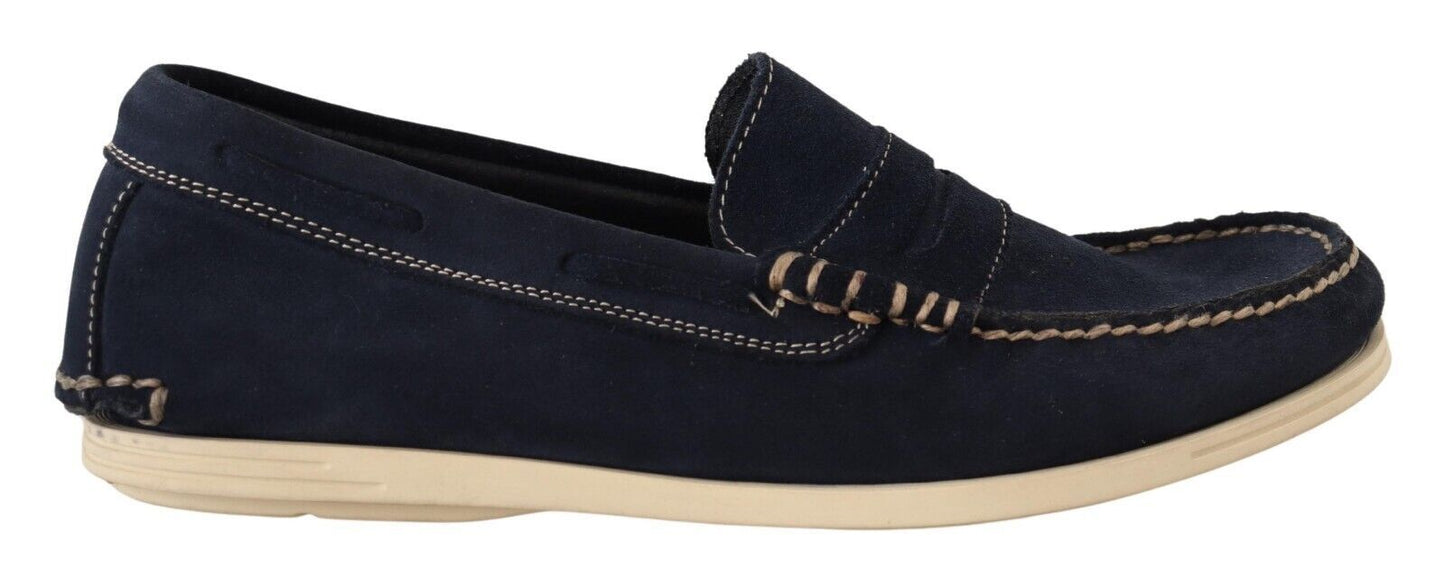 Blue Suede Low Top Mocassin Loafers Casual Men Shoes