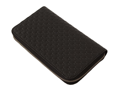 Gucci Black Wallet Microguccissima Leather Zipper wallet