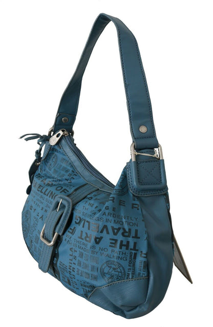 Wayfarer Shoulder Handbag Printed Purse Women Blue