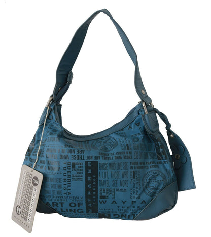 Wayfarer Shoulder Handbag Printed Purse Women Blue