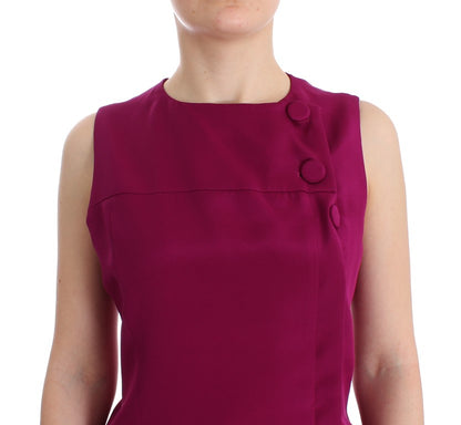 Purple Silk Sleeveless Blouse Top