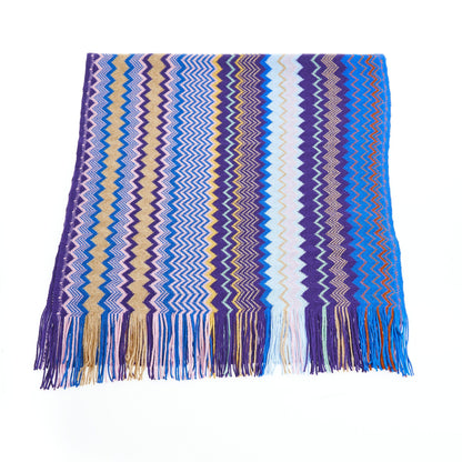 Geometric Pattern Fringed Luxury Scarf