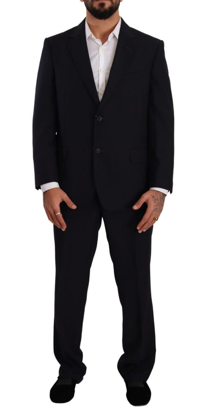 Domenico Tagliente Men's Blue Polyester Single Breasted Formal Suit