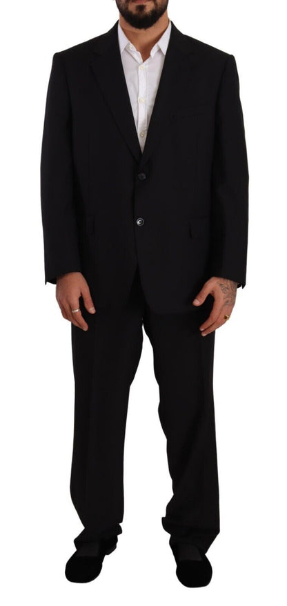 Domenico Tagliente Men's Black Polyester Single Breasted Formal Suit