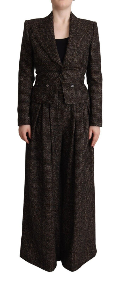 Dolce & Gabbana Dark Brown Wool Single Breasted 2 Pc Jacket Pants