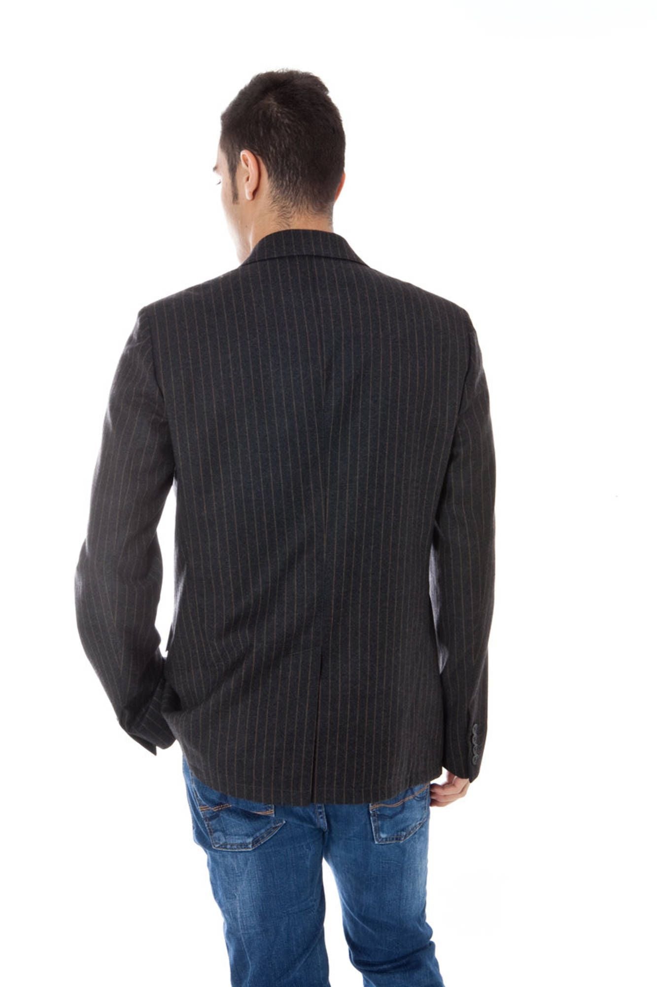 Calvin Klein Men's Elegant Gray Woolen Jacket Classic Style