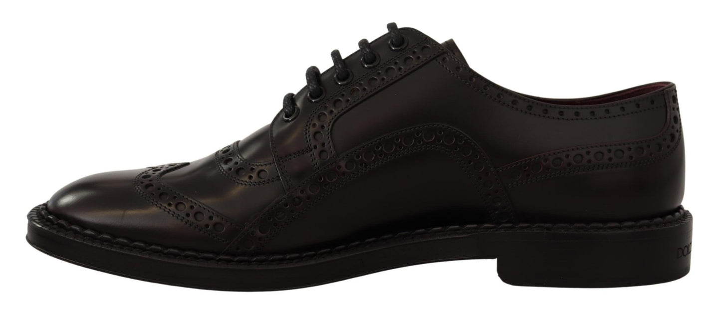 Dolce & Gabbana Purple Leather Oxford Wingtip Formal Shoes