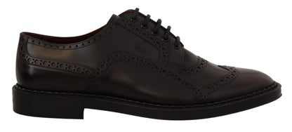 Dolce & Gabbana Purple Leather Oxford Wingtip Formal Shoes