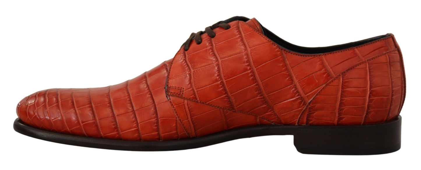 Dolce & Gabbana Orange Exotic Leather Dress Derby Shoes