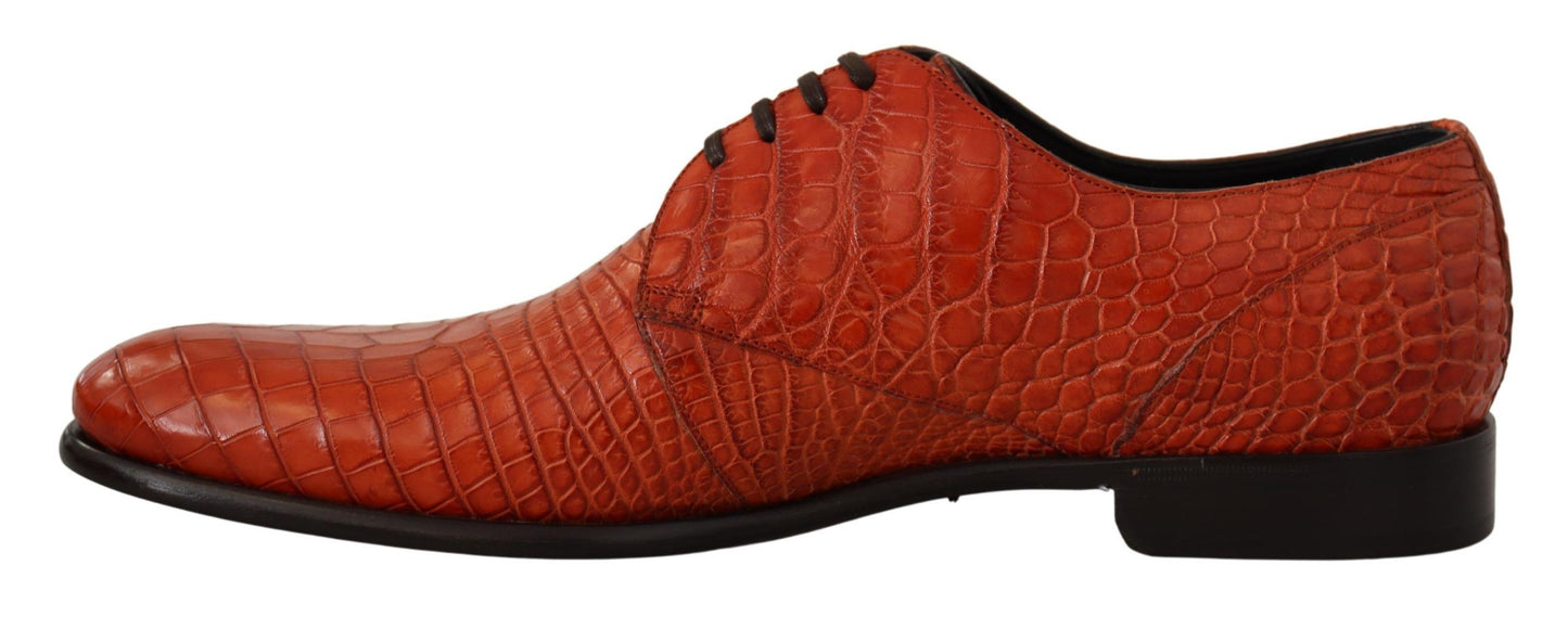 Orange Exotic Leather Dress Derby Shoes