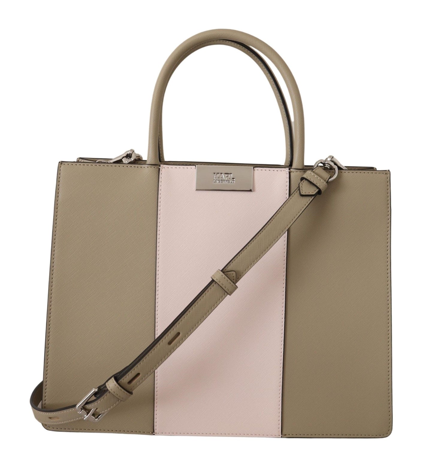 Karl Lagerfeld Sage Green Polyurethane Tote Shoulder Bag