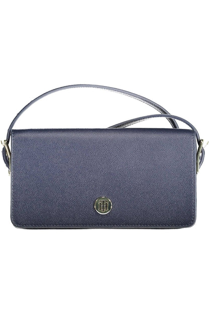 Chic Blue Polyurethane Shoulder Bag