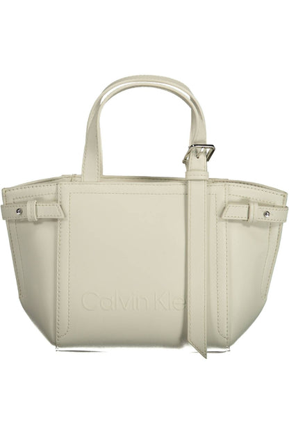 Sleek White Double Handle Satchel Bag