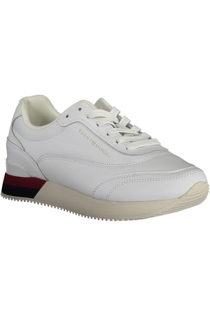 Tommy Hilfiger Chic White Lace-Up Sneakers with Logo Detail