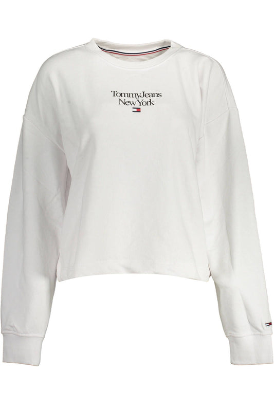 Chic White Embroidered Logo Sweatshirt