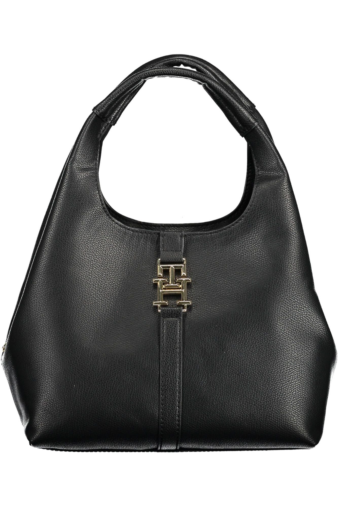 Elegant Black Shoulder Bag with Contrasting Details