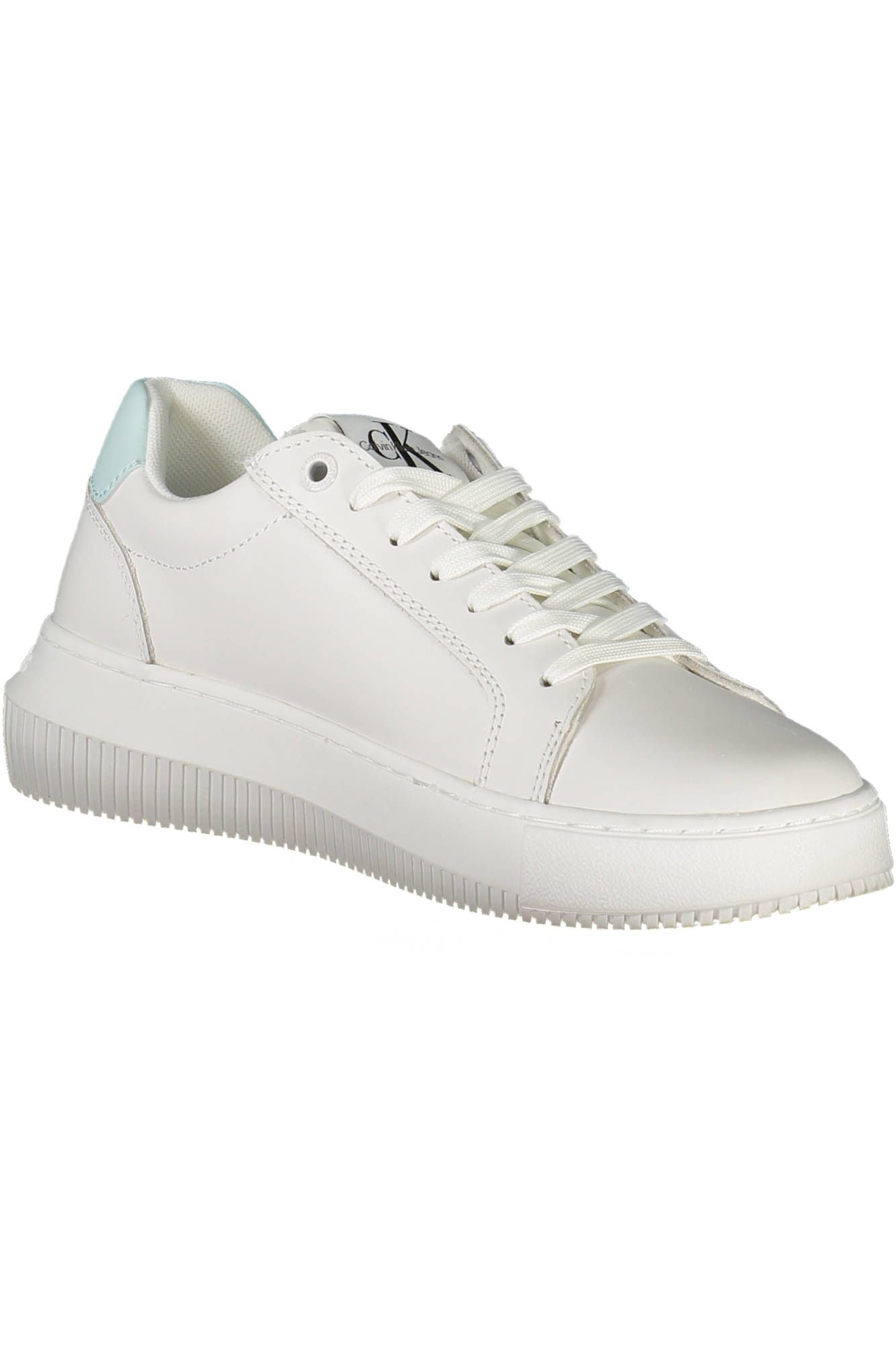 Calvin Klein Chic White Lace-Up Sneakers with Logo Detail