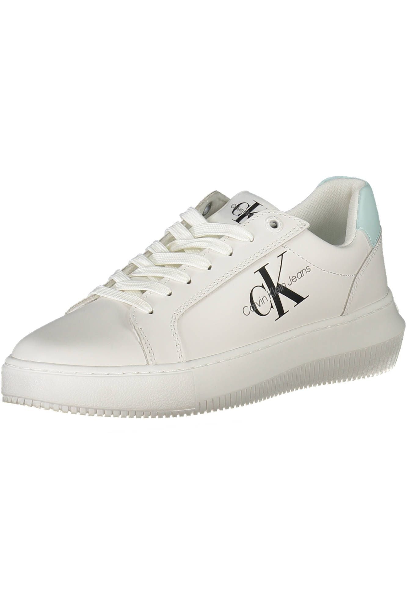 Calvin Klein Chic White Lace-Up Sneakers with Logo Detail